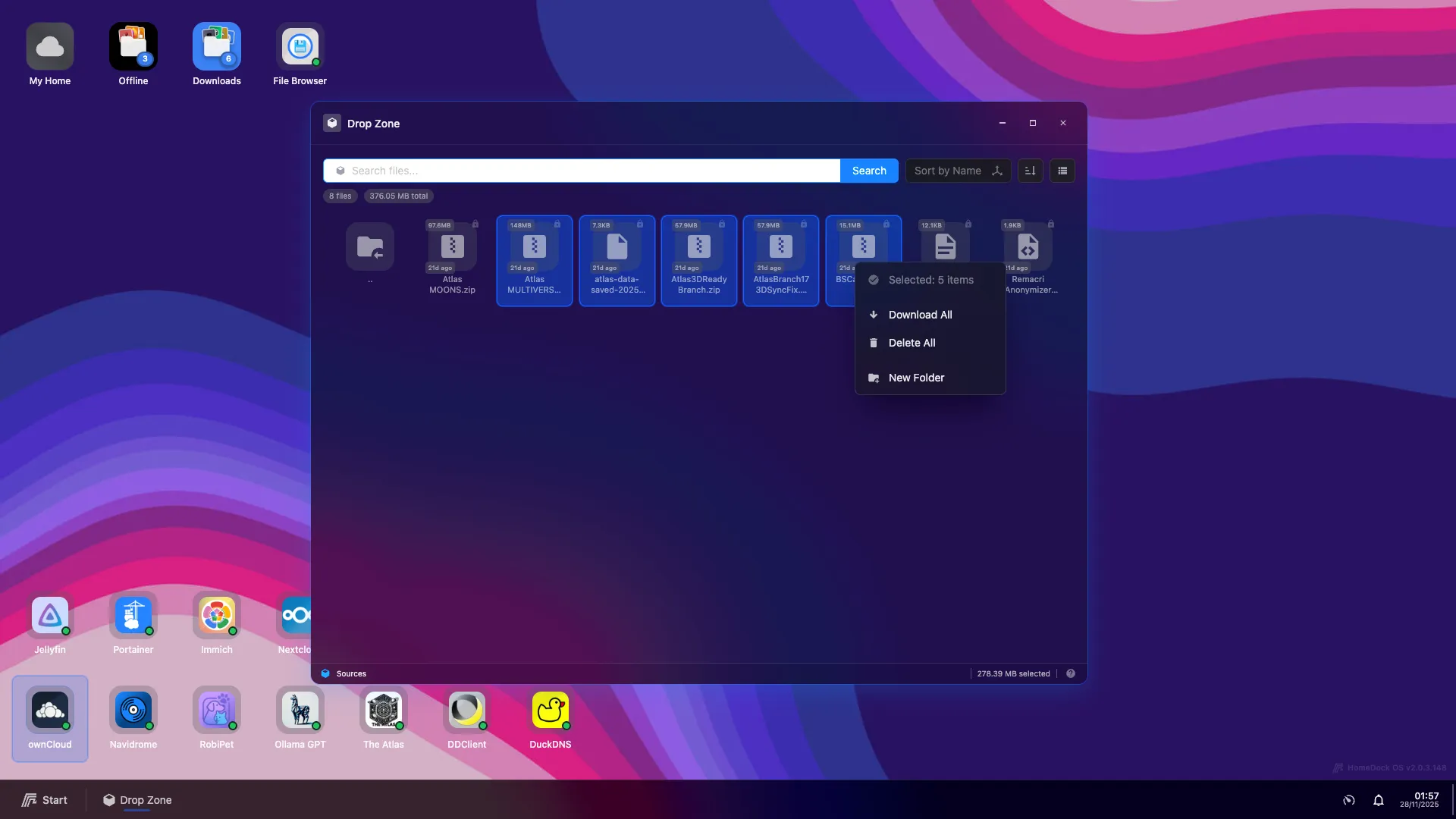 Drop Zone encryption from HomeDock OS