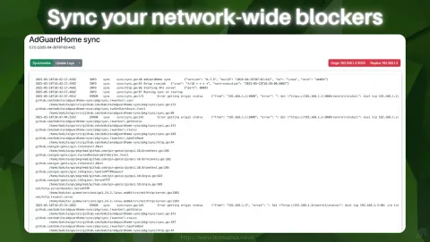 AdGuard Home Sync Screenshot - Sync your network-wide blockers