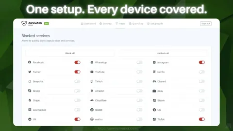 AdGuard Home Sync Screenshot - One setup. Every device covered.
