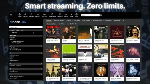 Airsonic-Advanced Screenshot - Smart streaming. Zero limits.