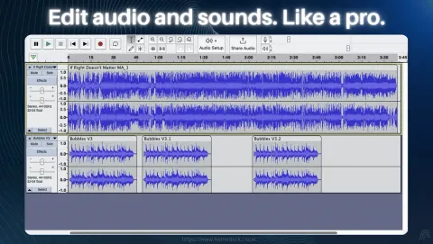 Audacity Screenshot - Edit audio and sounds. Like a pro.