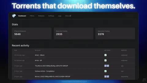 Autobrr Screenshot - Torrents that download themselves.