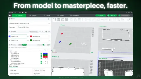 Bambu Studio Screenshot - From model to masterpiece, faster.