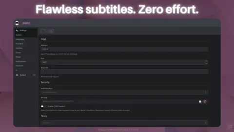 Bazarr Screenshot - Flawless subtitles. Zero effort.