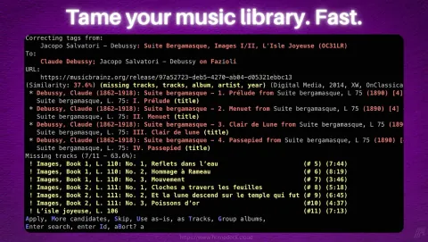 Beets Screenshot - Tame your music library. Fast.