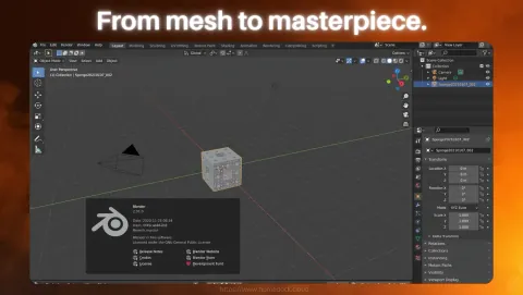 Blender Screenshot - From mesh to masterpiece.