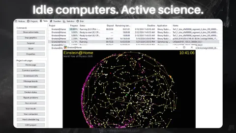 BOINC Screenshot - Idle computers. Active science.