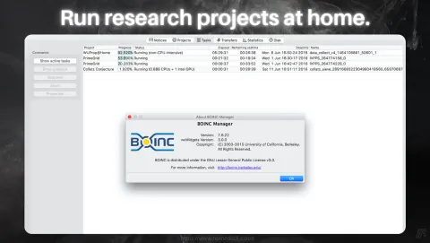 BOINC Screenshot - Run research projects at home.