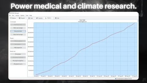 BOINC Screenshot - Power medical and climate research.