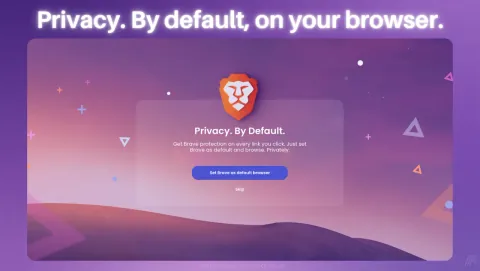 Brave Browser Screenshot - Privacy. By default, on your browser.