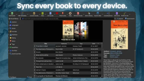 Calibre Screenshot - Sync every book to every device.