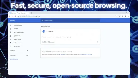 Chromium Screenshot - Fast, secure, open-source browsing.