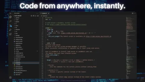code-server Screenshot