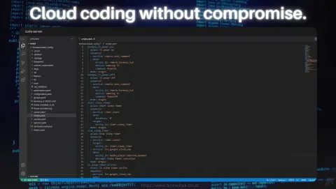 code-server Screenshot - Cloud coding without compromise.