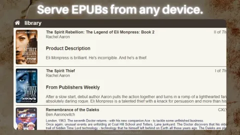 COPS Screenshot - Serve EPUBs from any device.