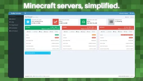 Crafty Controller Screenshot - Minecraft servers, simplified.