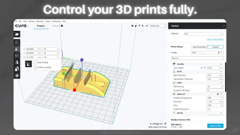 Ultimaker Cura Screenshot - Control your 3D prints fully.