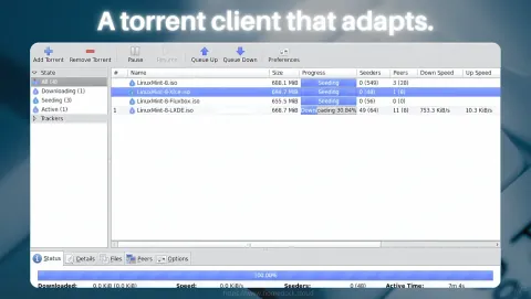 Deluge Screenshot - A torrent client that adapts.