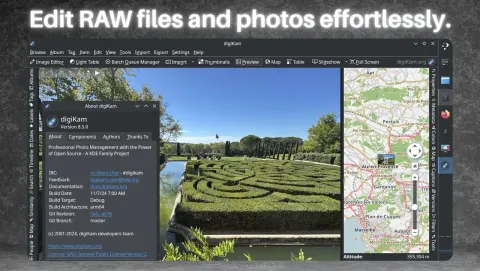 digiKam Screenshot - Edit RAW files and photos effortlessly.