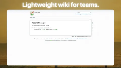 DokuWiki Screenshot - Lightweight wiki for teams.