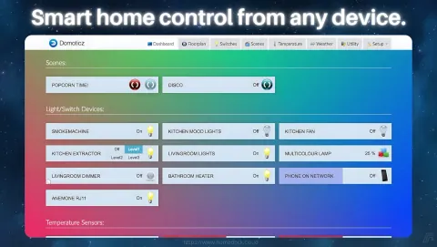 Domoticz Screenshot - Smart home control from any device.