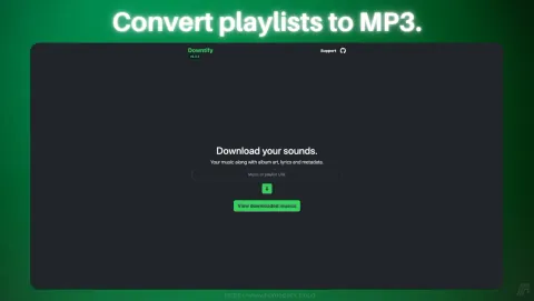 Downtify Screenshot - Convert playlists to MP3.