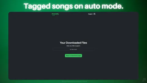 Downtify Screenshot - Tagged songs on auto mode.