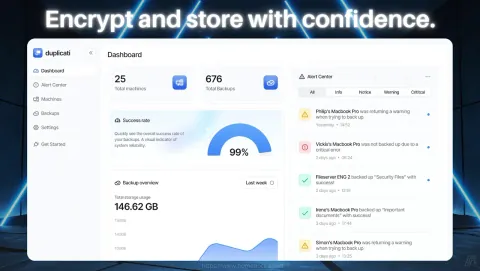 Duplicati Screenshot - Encrypt and store with confidence.