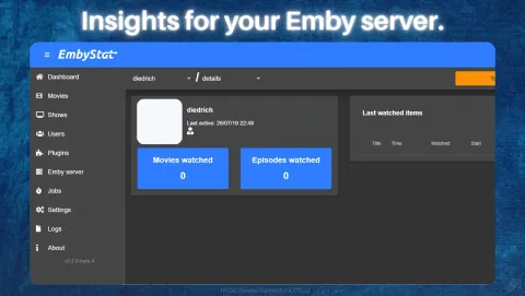 EmbyStat Screenshot - Insights for your Emby server.