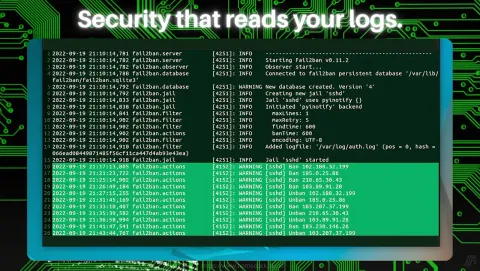 Fail2Ban Screenshot - Security that reads your logs.