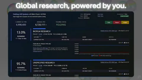 Folding@home Screenshot - Global research, powered by you.