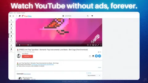 FreeTube Screenshot - Watch YouTube without ads, forever.