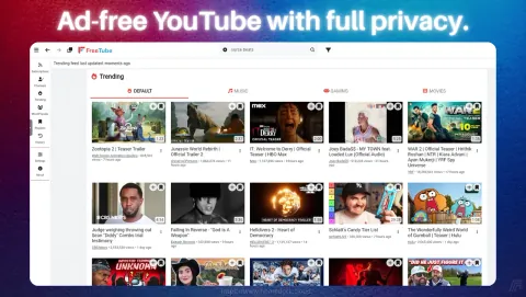 FreeTube Screenshot - Ad-free YouTube with full privacy.