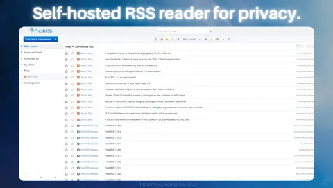FreshRSS Screenshot - Self-hosted RSS reader for privacy.