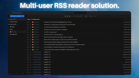 FreshRSS Screenshot - Multi-user RSS reader solution.