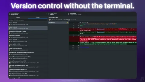 GitHub Desktop Screenshot - Version control without the terminal.