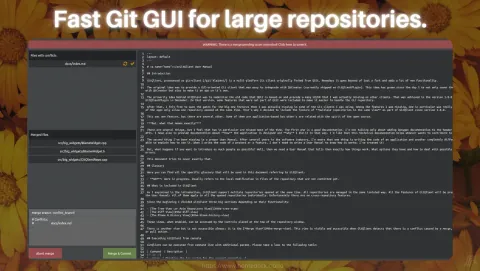 GitQlient Screenshot - Fast Git GUI for large repositories.