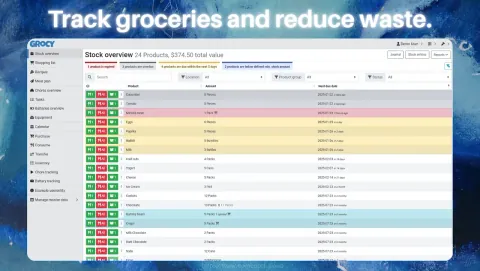 Grocy Screenshot - Track groceries and reduce waste.