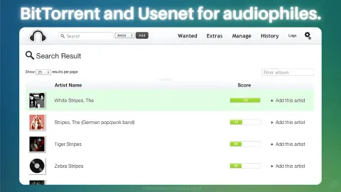 Headphones Screenshot - BitTorrent and Usenet for audiophiles.