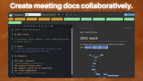 HedgeDoc Screenshot - Create meeting docs collaboratively.