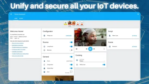 Home Assistant Screenshot - Unify and secure all your IoT devices.