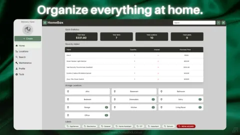 HomeBox Screenshot - Organize everything at home.