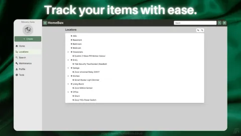 HomeBox Screenshot - Track your items with ease.