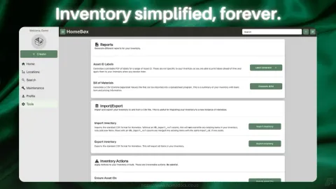 HomeBox Screenshot - Inventory simplified, forever.