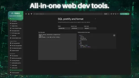 IT Tools Screenshot - All-in-one web dev tools.