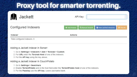 Jackett Screenshot - Proxy tool for smarter torrenting.