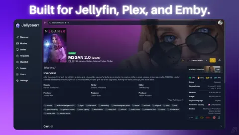 Jellyseerr Screenshot - Built for Jellyfin, Plex, and Emby.