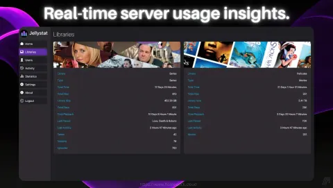 Jellystat Screenshot - Real-time server usage insights.
