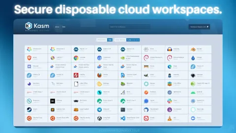 Kasm Workspaces Screenshot - Secure disposable cloud workspaces.