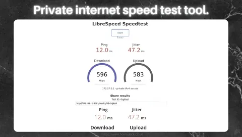 LibreSpeed Screenshot - Private internet speed test tool.